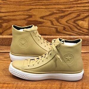 Converse All Star Modern Hi Perforated Leather Tan Fawn 157478C Size Mens 7.5
